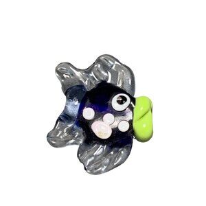 Handcrafted Lampwork Glass Fish Bead Quirky Blue & Green Design